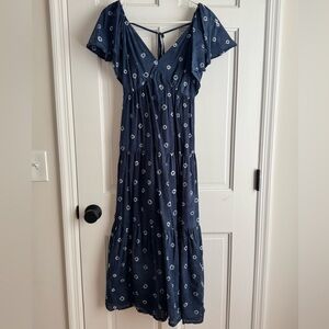 Madewell Blue Patterned Maxi Dress